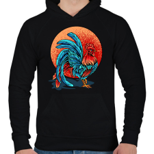 PRINTFASHION Kakas - Férfi kapucnis pulóver - Fekete férfi pulóver, kardigán
