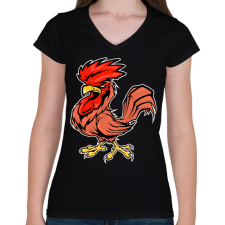 PRINTFASHION Kakas - Női V-nyakú póló - Fekete női póló