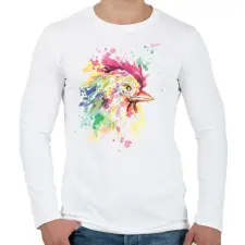 PRINTFASHION Kakas vízfesték - Férfi hosszú ujjú póló - Fehér férfi póló