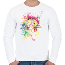 PRINTFASHION Kakas vízfesték - Férfi pulóver - Fehér férfi pulóver, kardigán