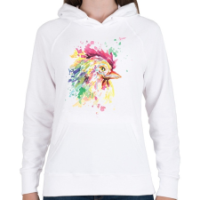 PRINTFASHION Kakas vízfesték - Női kapucnis pulóver - Fehér női pulóver, kardigán