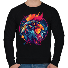 PRINTFASHION Kakasfej - Férfi pulóver - Fekete férfi pulóver, kardigán