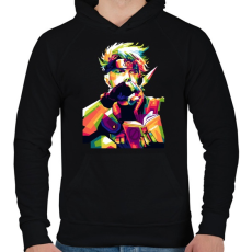 PRINTFASHION Kakashi - Férfi kapucnis pulóver - Fekete