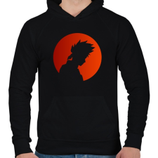 PRINTFASHION Kakashi - Férfi kapucnis pulóver - Fekete férfi pulóver, kardigán