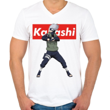 PRINTFASHION Kakashi Hatake - Férfi V-nyakú póló - Fehér férfi póló