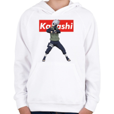 PRINTFASHION Kakashi Hatake - Gyerek kapucnis pulóver - Fehér gyerek pulóver, kardigán