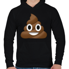 PRINTFASHION kaki emoji - Férfi kapucnis pulóver - Fekete férfi pulóver, kardigán
