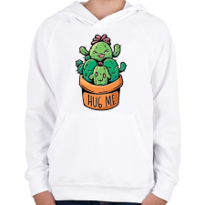 PRINTFASHION Kaktusz család - Gyerek kapucnis pulóver - Fehér gyerek pulóver, kardigán