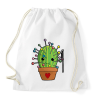 PRINTFASHION Kaktusz gombostűkkel - Sportzsák, Tornazsák - Fehér