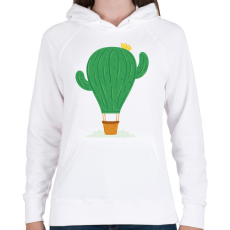 PRINTFASHION Kaktusz léghajó - Női kapucnis pulóver - Fehér