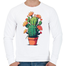 PRINTFASHION Kaktusz növény - Férfi pulóver - Fehér férfi pulóver, kardigán
