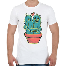 PRINTFASHION Kaktusz pár - Férfi póló - Fehér