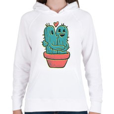 PRINTFASHION Kaktusz pár - Női kapucnis pulóver - Fehér