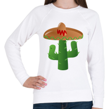 PRINTFASHION Kaktusz-sombrero - Női pulóver - Fehér női pulóver, kardigán