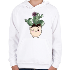 PRINTFASHION Kaktuszka - Gyerek kapucnis pulóver - Fehér