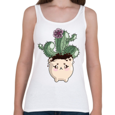 PRINTFASHION Kaktuszka - Női atléta - Fehér női trikó