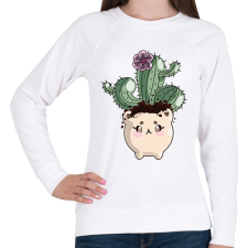 PRINTFASHION Kaktuszka - Női pulóver - Fehér női pulóver, kardigán