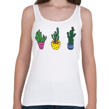 PRINTFASHION Kaktuszok - Női atléta - Fehér női trikó