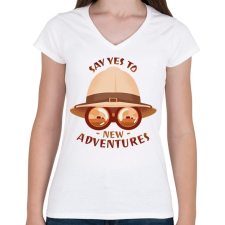 PRINTFASHION Kalandor - Női V-nyakú póló - Fehér női póló