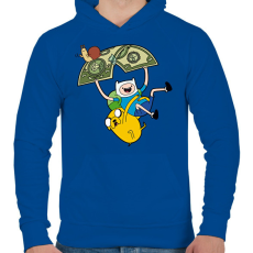 PRINTFASHION Kalandra fel! - Férfi kapucnis pulóver - Királykék