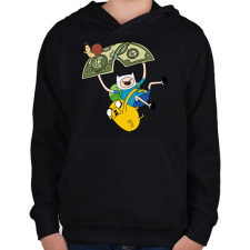 PRINTFASHION Kalandra fel! - Gyerek kapucnis pulóver - Fekete gyerek pulóver, kardigán