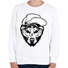 PRINTFASHION Kalapos farkas - Gyerek pulóver - Fehér