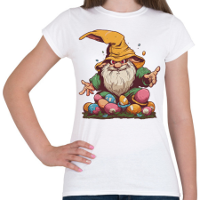 PRINTFASHION Kalapos törpe húsvéti tojásokkal - Női póló - Fehér női póló