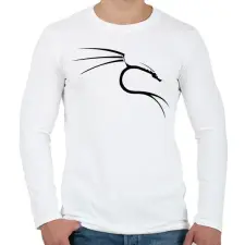 PRINTFASHION Kali linux black - Férfi hosszú ujjú póló - Fehér férfi póló