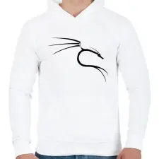 PRINTFASHION Kali linux black - Férfi kapucnis pulóver - Fehér férfi pulóver, kardigán