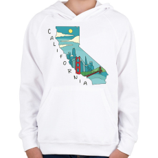 PRINTFASHION Kalifornia - Gyerek kapucnis pulóver - Fehér