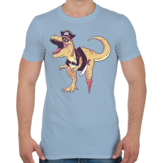 PRINTFASHION Kalóz dínó - Férfi póló - Világoskék