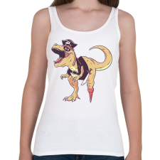 PRINTFASHION Kalóz dínó - Női atléta - Fehér női trikó