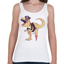 PRINTFASHION Kalóz dínó - Női atléta - Fehér női trikó