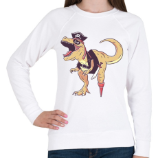 PRINTFASHION Kalóz dínó - Női pulóver - Fehér