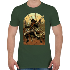 PRINTFASHION Kalóz - Férfi póló - Katonazöld