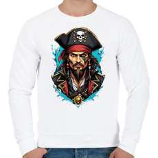 PRINTFASHION Kalóz - Férfi pulóver - Fehér