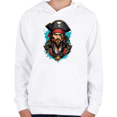 PRINTFASHION Kalóz - Gyerek kapucnis pulóver - Fehér