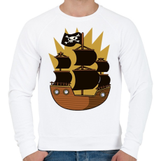 PRINTFASHION Kalóz hajó - Férfi pulóver - Fehér
