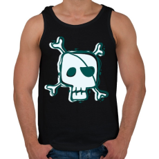 PRINTFASHION Kalóz halálfej - Férfi atléta - Fekete