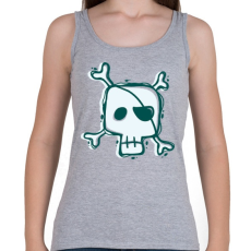 PRINTFASHION Kalóz halálfej - Női atléta - Sport szürke