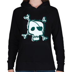 PRINTFASHION Kalóz halálfej - Női kapucnis pulóver - Fekete