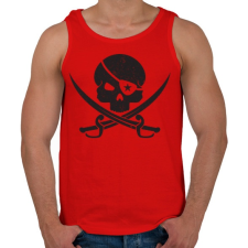 PRINTFASHION Kalóz koponya - Férfi atléta - Piros atléta, trikó