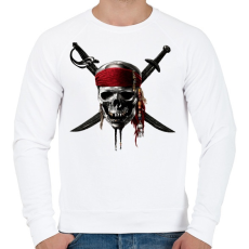 PRINTFASHION Kalóz koponya - Férfi pulóver - Fehér
