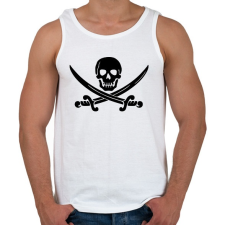 PRINTFASHION Kalóz Logó - Fekete - Férfi atléta - Fehér atléta, trikó