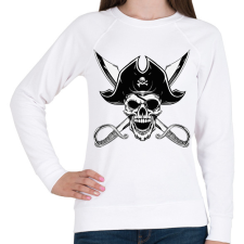 PRINTFASHION Kalóz  - Női pulóver - Fehér női pulóver, kardigán