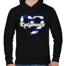 PRINTFASHION Kalymnos - Férfi kapucnis pulóver - Fekete férfi pulóver, kardigán