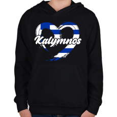 PRINTFASHION Kalymnos - Gyerek kapucnis pulóver - Fekete