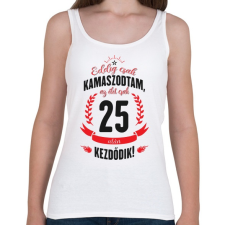 PRINTFASHION kamasz-25-black-red - Női atléta - Fehér női trikó