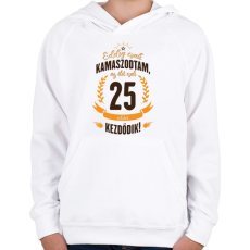 PRINTFASHION kamasz-25-brown-orange - Gyerek kapucnis pulóver - Fehér