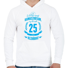 PRINTFASHION kamasz-25-cyan - Férfi kapucnis pulóver - Fehér férfi pulóver, kardigán